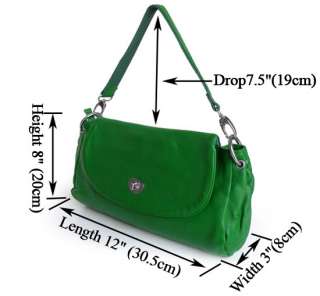 New Fashion Nobby 100% Real Leather Lady Womens Green Shoulder Bag 