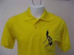 Mens Pilipinas Yellow Phillippines Map Polo Shirt S M  