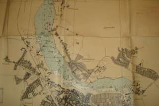 1955 German map Waterway Warnemunde   Rostock 115000  