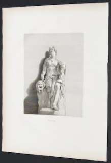 Aine 1829 FOLIO Antique Statue Engraving. Thalia. 15  