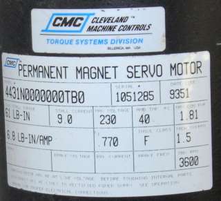 CMC Cleveland Machine Contr Servo Motor 4431N0000000TN0  