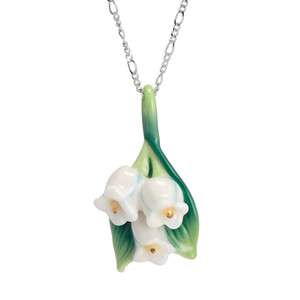 FJ00263 Lily of the Valley necklace Franz Porcelain jewelry  