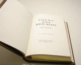 Franklin Library 100 Greatest Books Poems by John Keats  