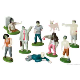 Glow in the Dark Flesh Eating Zombies Play Set, 9 pieces  