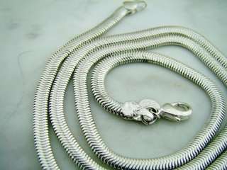 Flat snake Silver plated necklace chain 18 5x3mm S75 18  