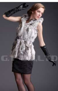 0220 For Winter Women Genuine Rabbit fur vest vests gilet gilets with 