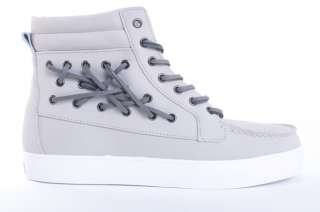 NEW MENS GOURMET DICINOVE GRAY WHITE LEATHER HIGH TOP SNEAKERS SHOES 