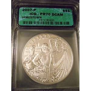  2007 P Jamestown 400th Anniv. Silver $1 Coin PR 70 DCAM 