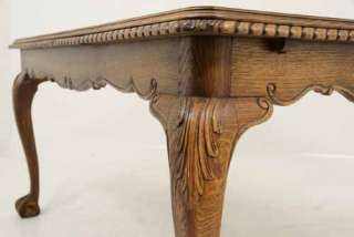 Antique French Oak/Walnut Draw Leaf Dining Table  