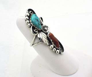 Navajo Native American Silver Turquoise Stone Ring  