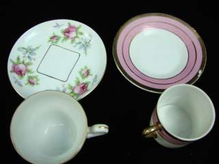 LOT 11 Vintage Mixed Vintage Tea Cup & Saucer Gold Paint Royal Sealy 