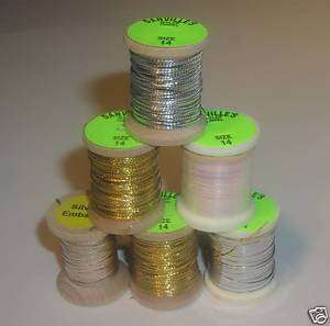 Different Spools of Size 14 Danville Mylar Tinsel  