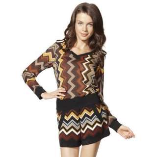   Target Brown Chiffon Sweater   Multicolor Zigzag   XS S M L XL  