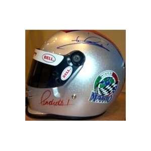  Mario Andretti autographed mini racing helmet Sports 