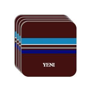 Personal Name Gift   YENI Set of 4 Mini Mousepad Coasters (blue 