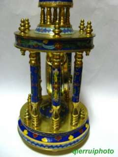 Fine China bronze Enamel mechanical clock~~work well  
