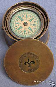 COLLECTABLE BRASS DRUM GIMBALED COMPASS LONDON 1885  