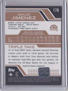 Ubaldo Jimenez Auto Game Used /25 2008 Topps Triple Threads Indians 
