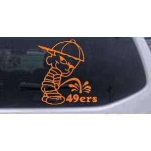 Pee On 49ers Car Window Wall Laptop Decal Sticker    Orange 22in X 20 