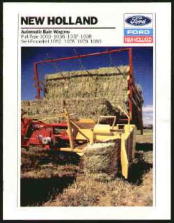 Ford New Holland 1003 1052 + Bale Wagon Brochure  