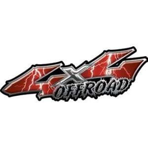  Wicked Series 4x4 Offroad Lightning Red Decals   2 h x 6 