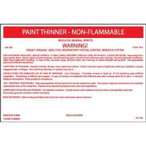  LABELS PAINT THINNER NON FLAMMABLE 3 1/4X5 P/S