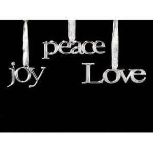   Classic Silver Joy, Peace and Love Christmas Ornaments by Gordon