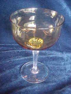 Sasaki Amber Coronation Crystal Stem Wine Glass 6 Avai  