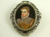 Lovely Hand Painted~Miniature Portrait Brooch~Pendant  