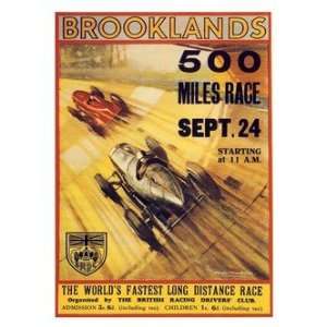  Retro Car Prints Brooklands 500 Mile Race   Motor Racing 