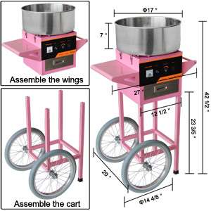   commercial cotton candy machine cart kit 1050w floss maker store booth