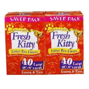  Fresh Kitty Large Litter Box Liners   Double Pack Pet 