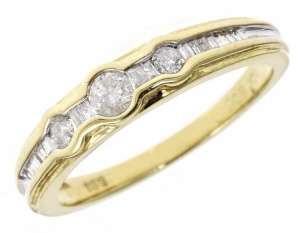 10K YELLOW GOLD REAL 0.35CTW DIAMOND WEDDING BAND SZ 7  