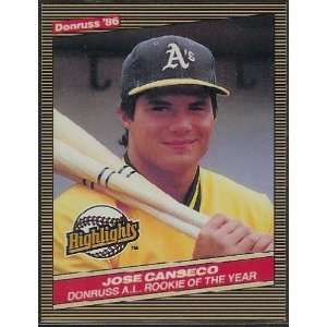  1986 Donruss Highlights 55 Jose Canseco [Misc.] Sports 