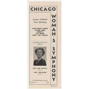  1948 Chicago Womans Symphony Anna Yager Cantwell Print Ad 