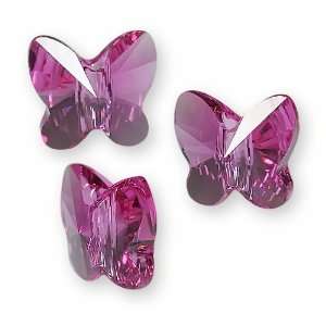  6 Butterfly 10mm (5754) Swarovski Crystal Beads FUCHSIA 