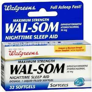   Wal Som Nighttime Sleep Aid Softgels, 32 ea 