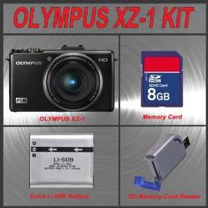  Olympus XZ 1 Digital Camera (Black) with 8GB Card + Extra 