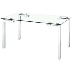  Roca Glass and Chrome Dining Table