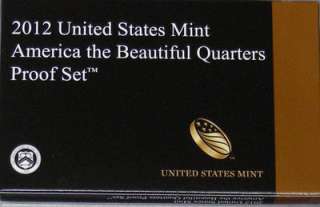 2012 America the Beautiful Quarters Proof 5 Coin Set (In Original Box 