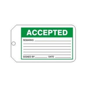  ACCEPTED Tags RV Plastic (5 7/8 x 3 3/8)   1 Pack of 5 