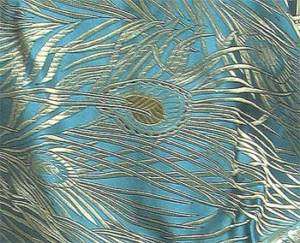   Feather Motif CHINESE ART. SILK FABRIC Material per meter  
