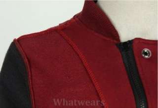 Mens Casual Fleeces Winter Coat Hoodie Jacket Red W06  