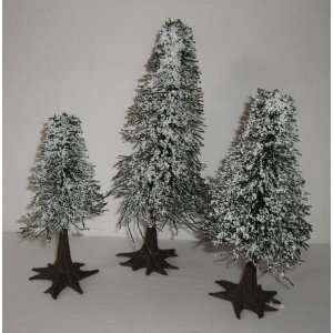  Dept 56 Set of 3 Large Snowy Evergreens 