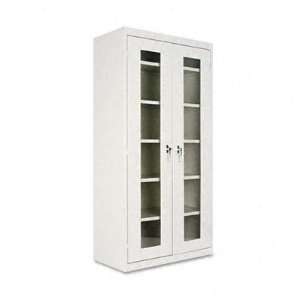   Cabinet w/See Thru Doors, 36w x 18d x 72h, Light Gray Electronics