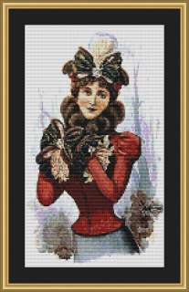   LADY 22~counted cross stitch pattern #1759~PEOPLE Ladies Chart  