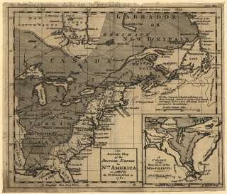 1762 map of the British Empire in North America  