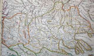 1708 (1794) De LIsle Map MACEDONIA Northern Greece   Albania to the 