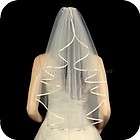 1T Ivory Elbow Ribbon Edge Center Cascade Bridal Veil