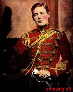 Hyperrealism Oil Painting Young Winston Churchill  